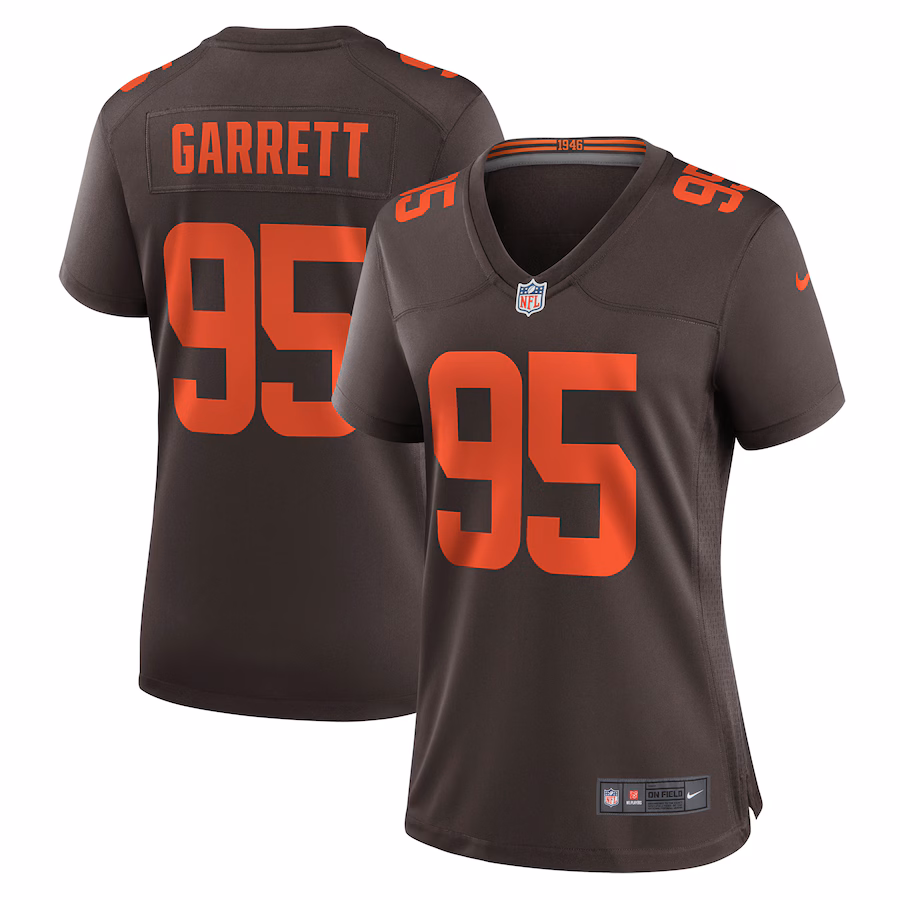 Women's Cleveland Browns Myles Garrett Nike Brown Alternate Game Jersey