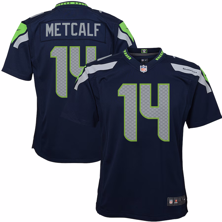 Youth Seattle Seahawks DK Metcalf Nike Navy Game Jersey