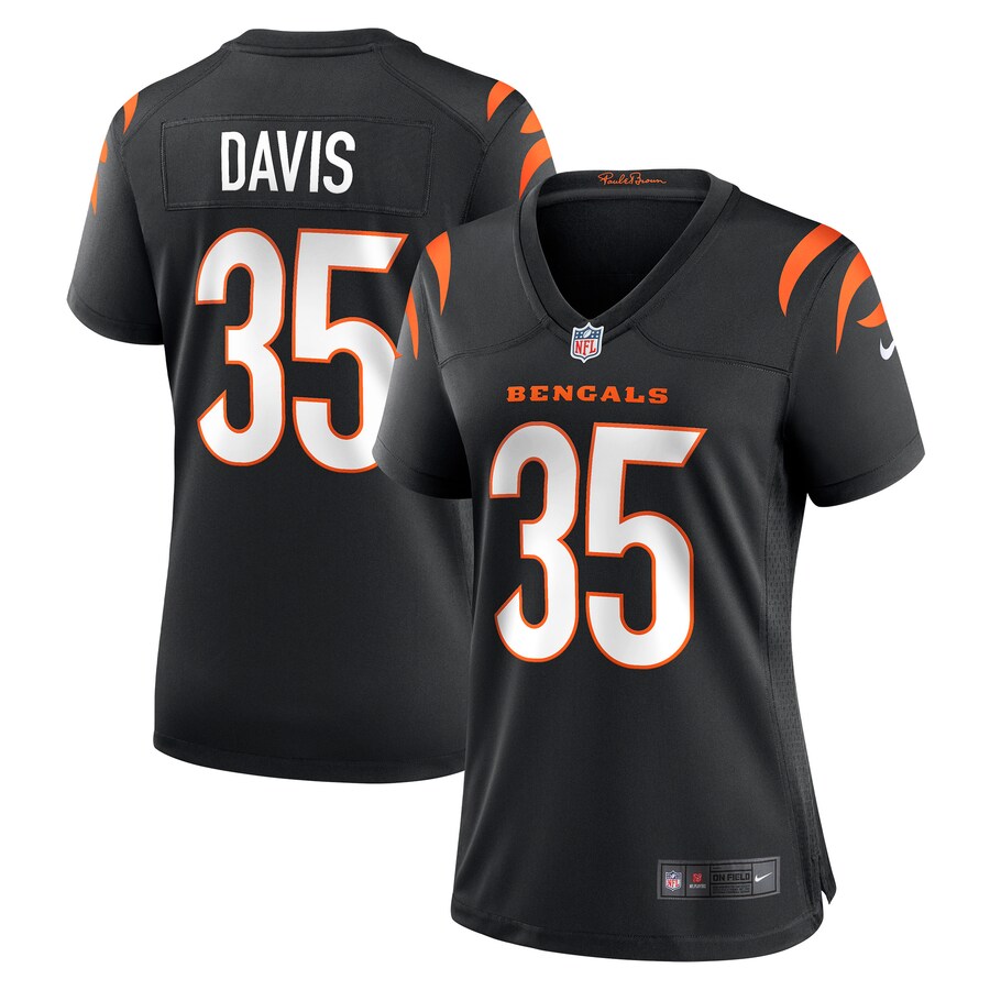 Women's Cincinnati Bengals Jalen Davis Nike Black Game Player Jersey