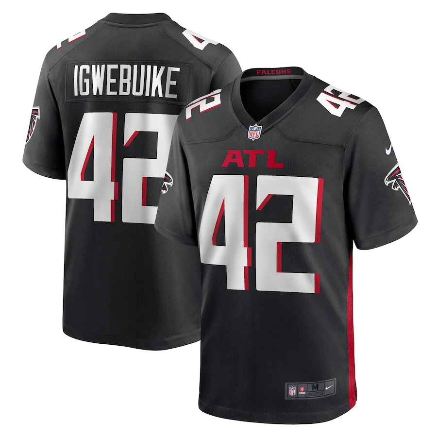 Men's Atlanta Falcons Godwin Igwebuike Nike Black Game Jersey