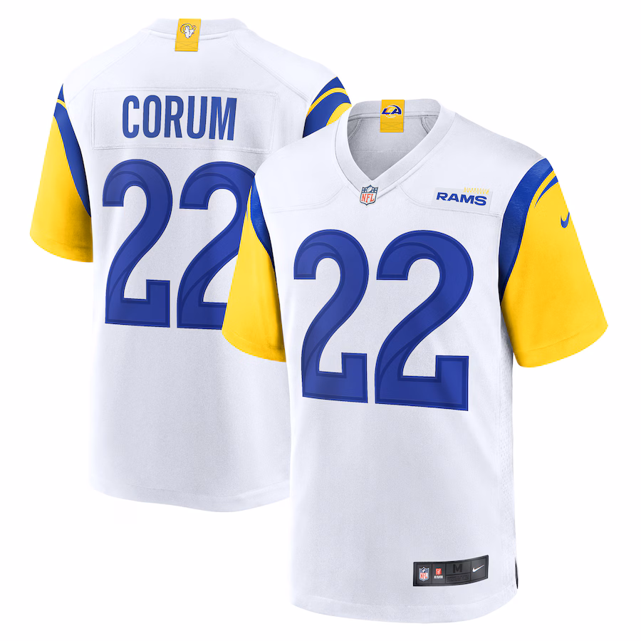 Men's Los Angeles Rams Blake Corum Nike White Game Jersey