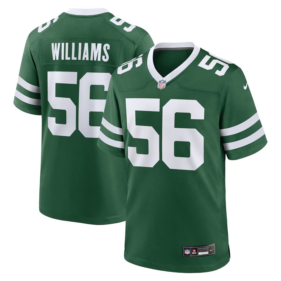 Men's New York Jets Quincy Williams Nike Legacy Green  Game Player Jersey