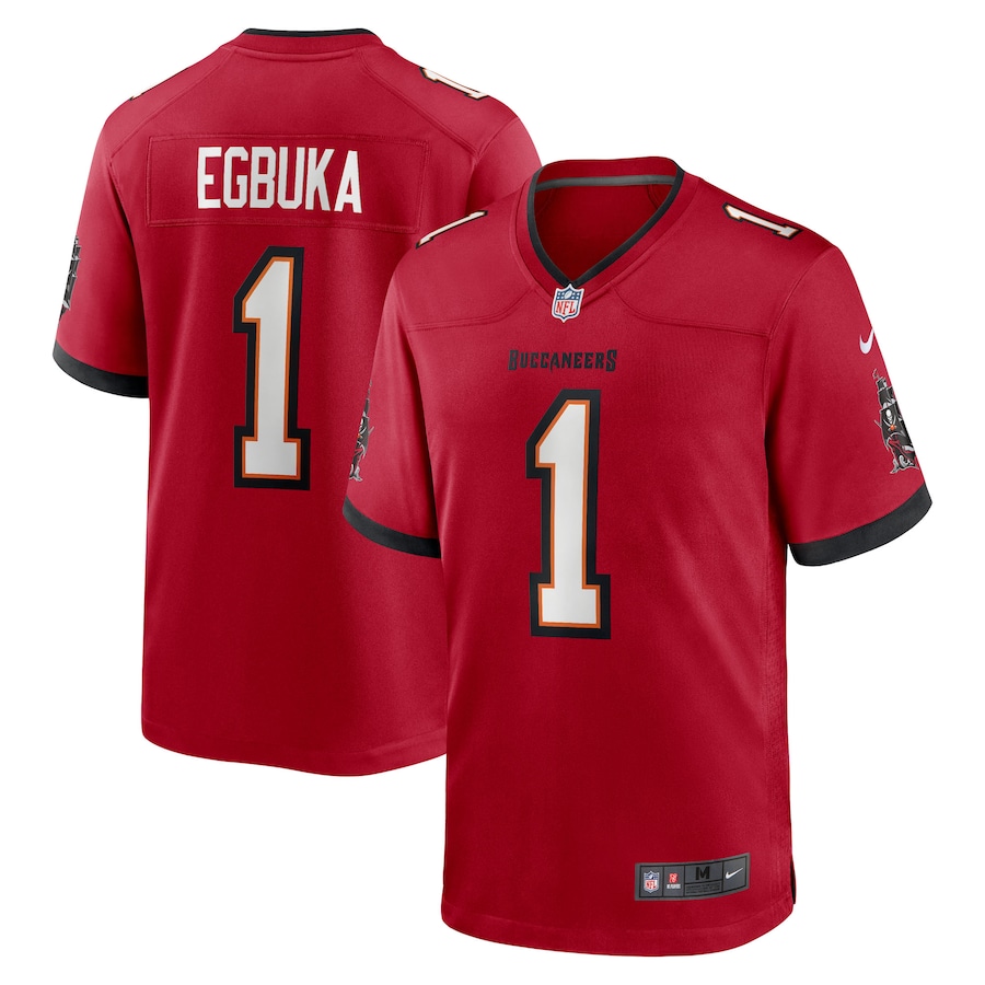 Men's Tampa Bay Buccaneers Emeka Egbuka Nike Red 2025 NFL Draft First Round Pick  Game Jersey