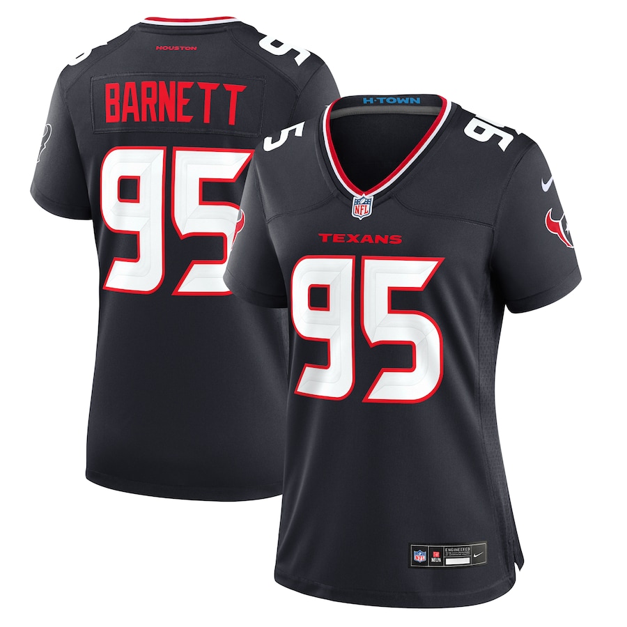 Women's Houston Texans Derek Barnett Nike Navy Team Game Jersey