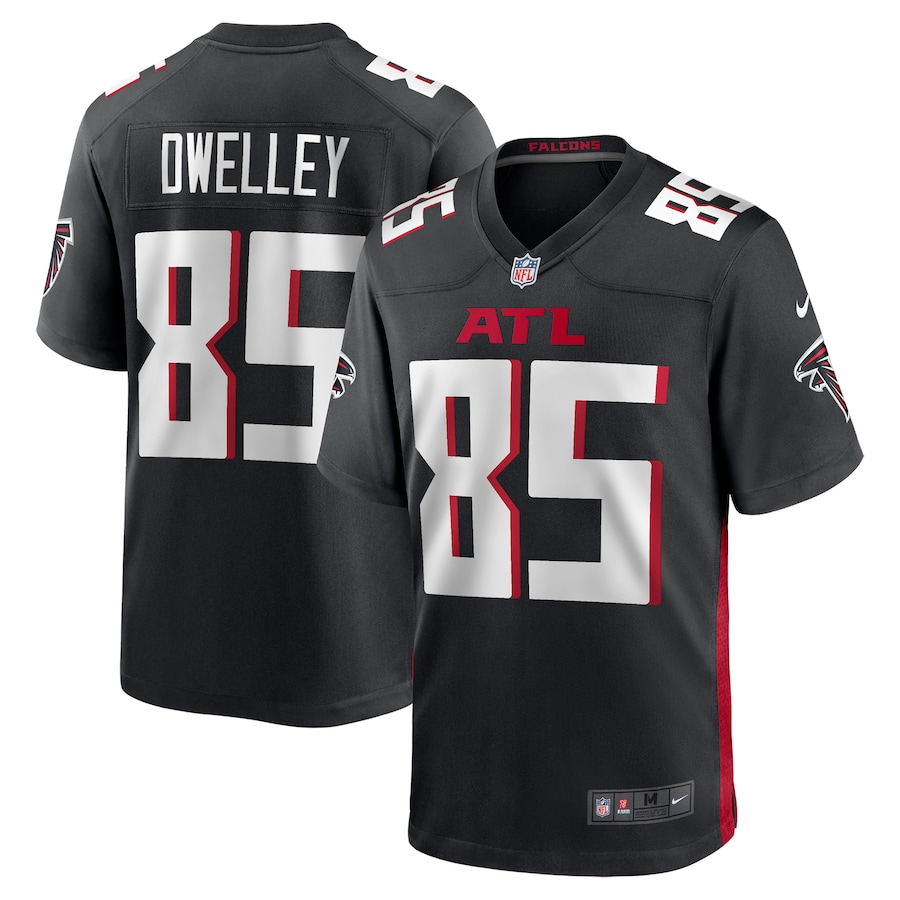 Men's Atlanta Falcons Ross Dwelley Nike Black Team Game Jersey