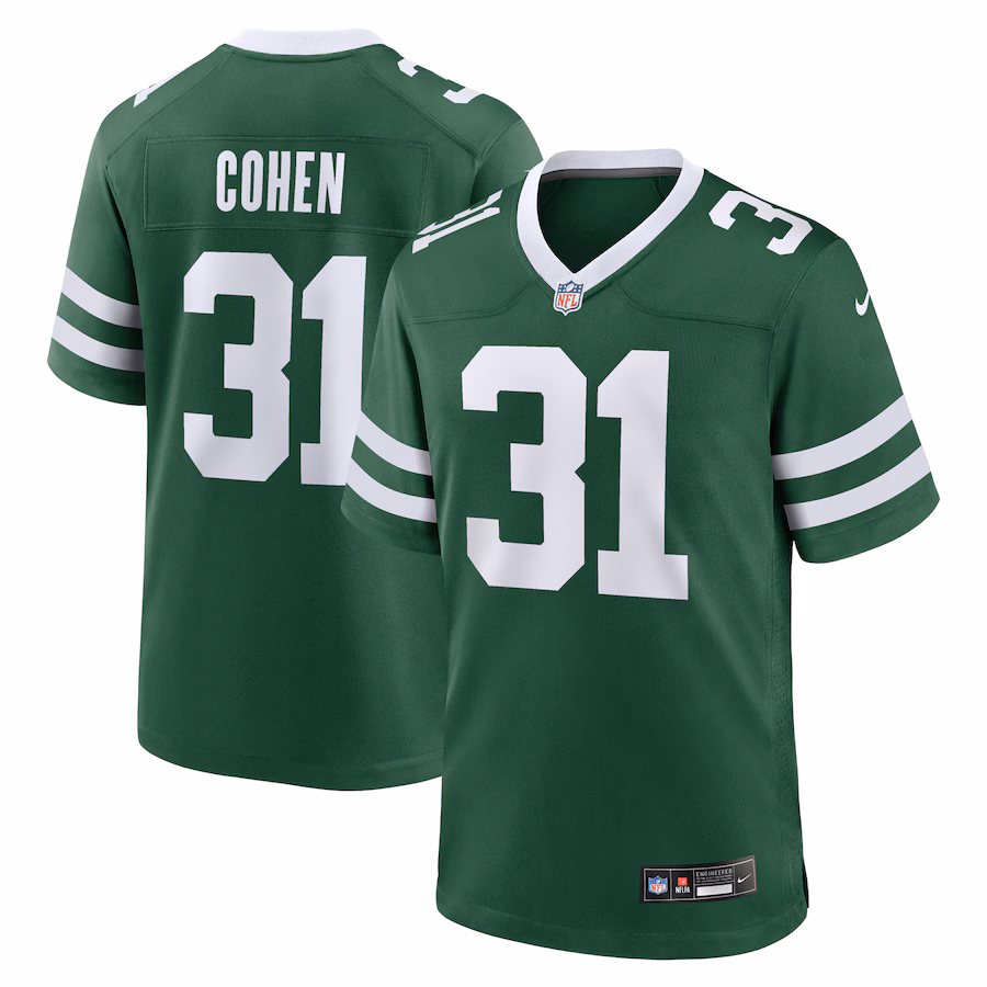 Men's New York Jets Tarik Cohen Nike Legacy Green Team Game Jersey