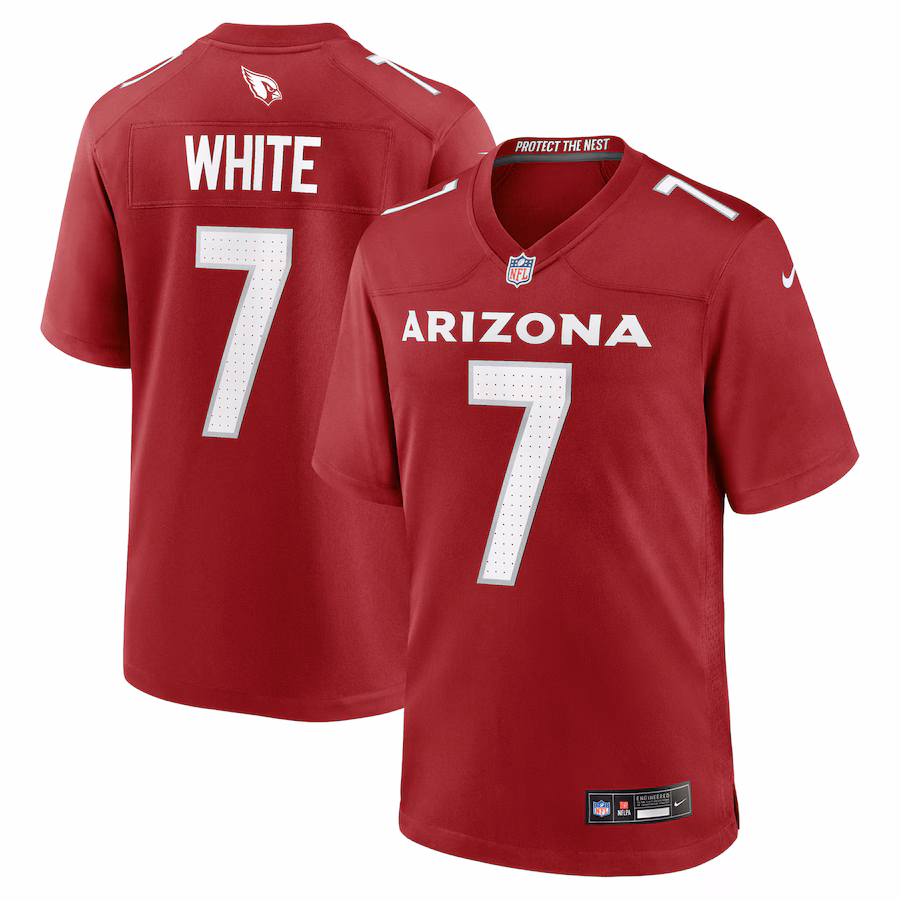 Men's Arizona Cardinals Kyzir White Nike Cardinal Team Game Jersey