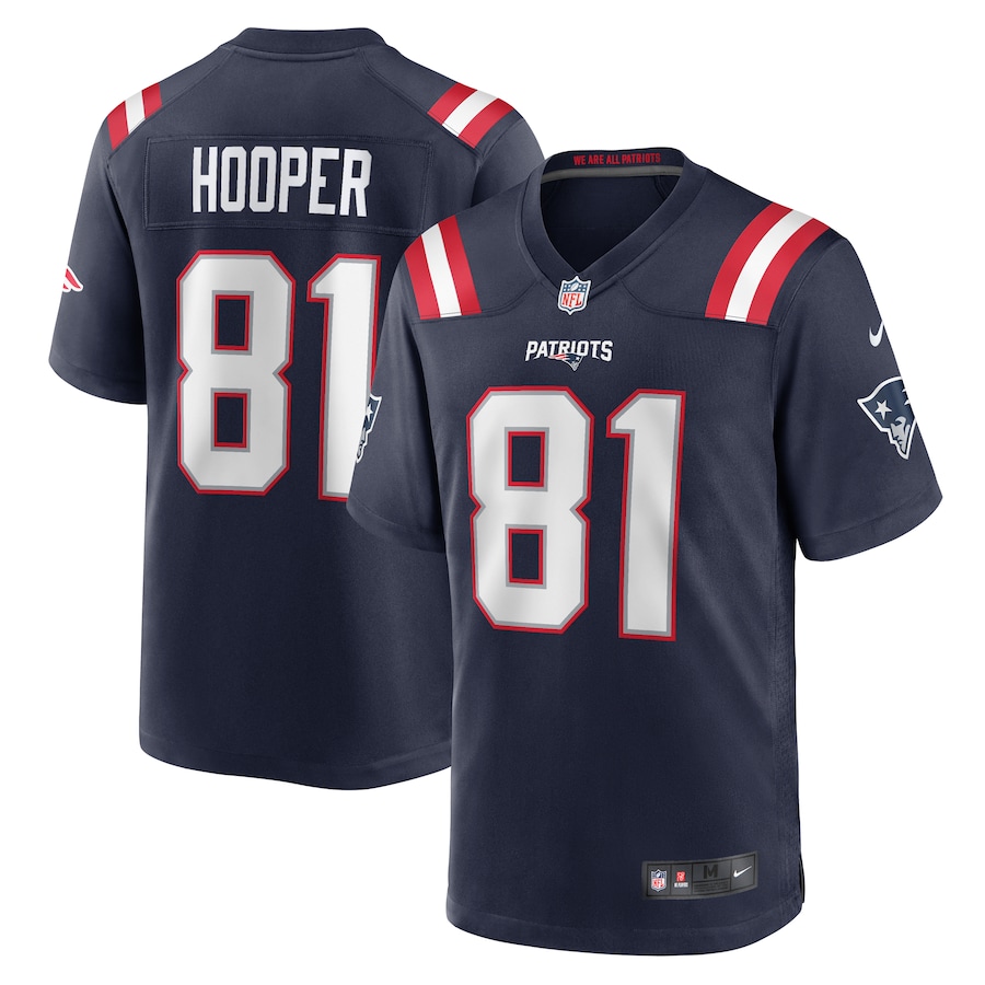 Men's New England Patriots Austin Hooper Nike Navy Game Jersey
