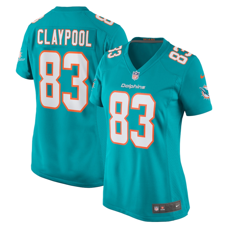 Women's Miami Dolphins Chase Claypool Nike Aqua Game Jersey