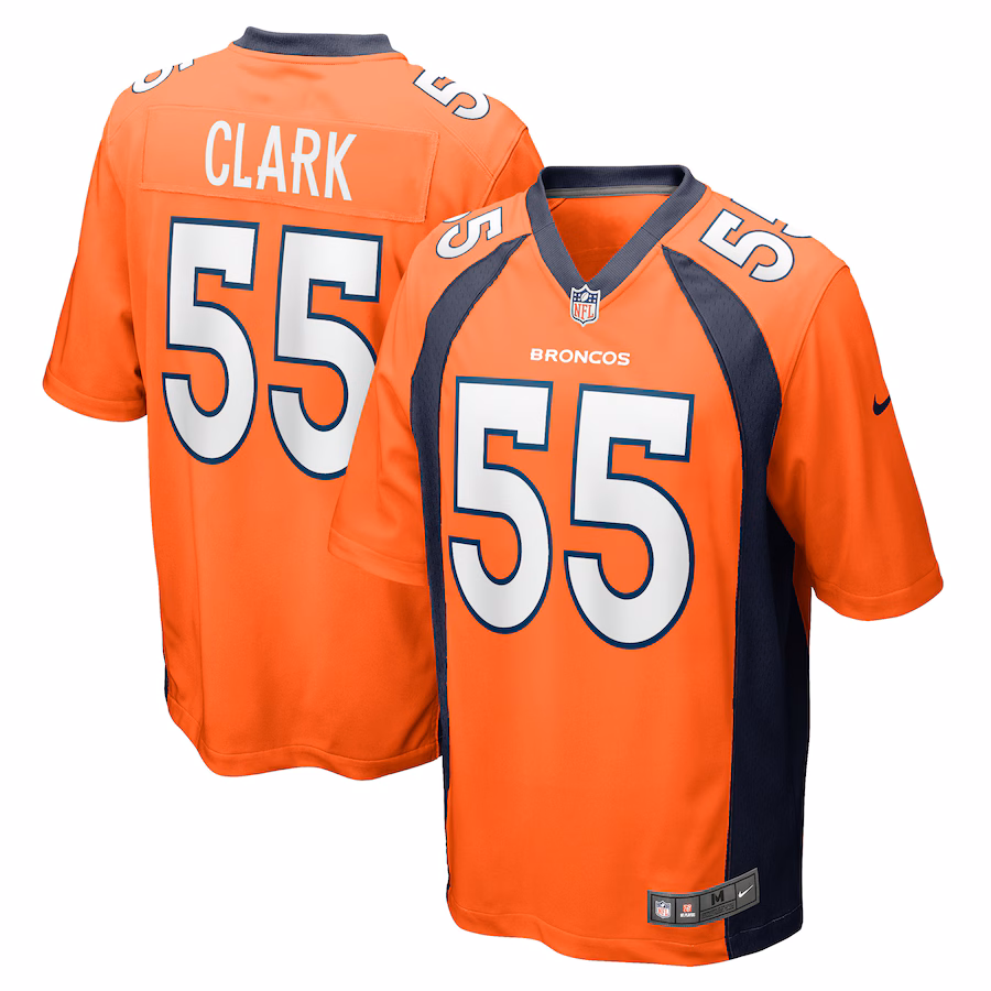 Men's Denver Broncos Frank Clark Nike Orange Team Game Jersey