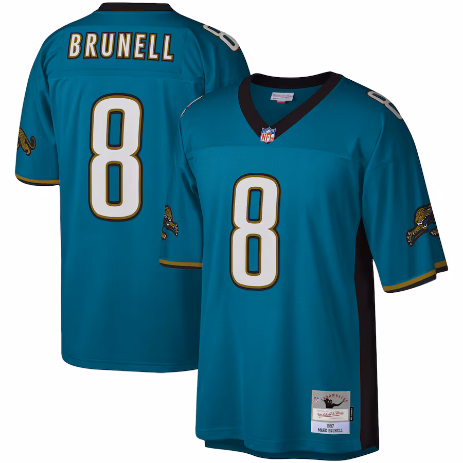 Men's Jacksonville Jaguars Mark Brunell Mitchell & Ness Teal Legacy Replica Jersey
