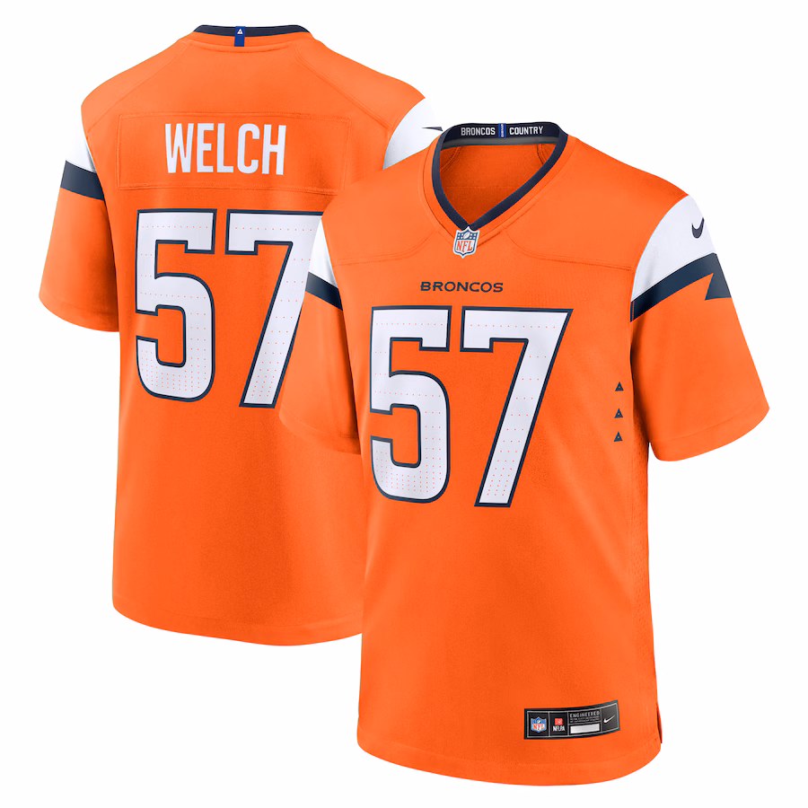 Men's Denver Broncos Kristian Welch Nike Orange Team Game Jersey