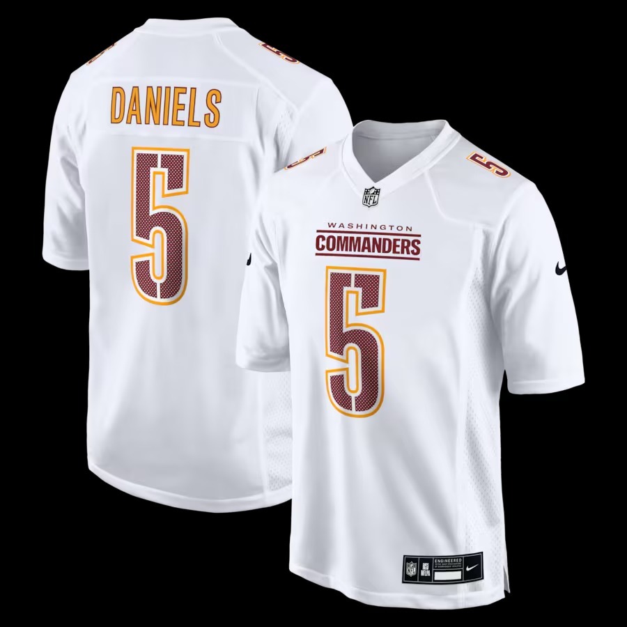 Men's Washington Commanders Jayden Daniels Nike Tundra White Fashion Jersey