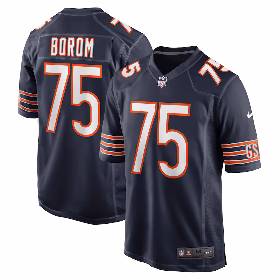 Men's Chicago Bears Larry Borom Nike Navy Game Jersey