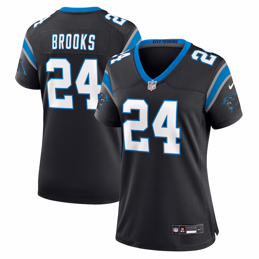 Women's Carolina Panthers Jonathon Brooks Nike Black Game Jersey