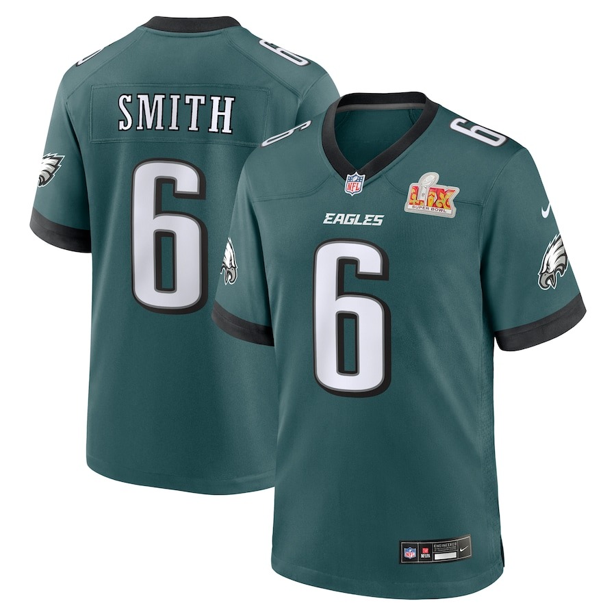 Men's Philadelphia Eagles DeVonta Smith Nike Midnight Green Super Bowl LIX Game Player Jersey