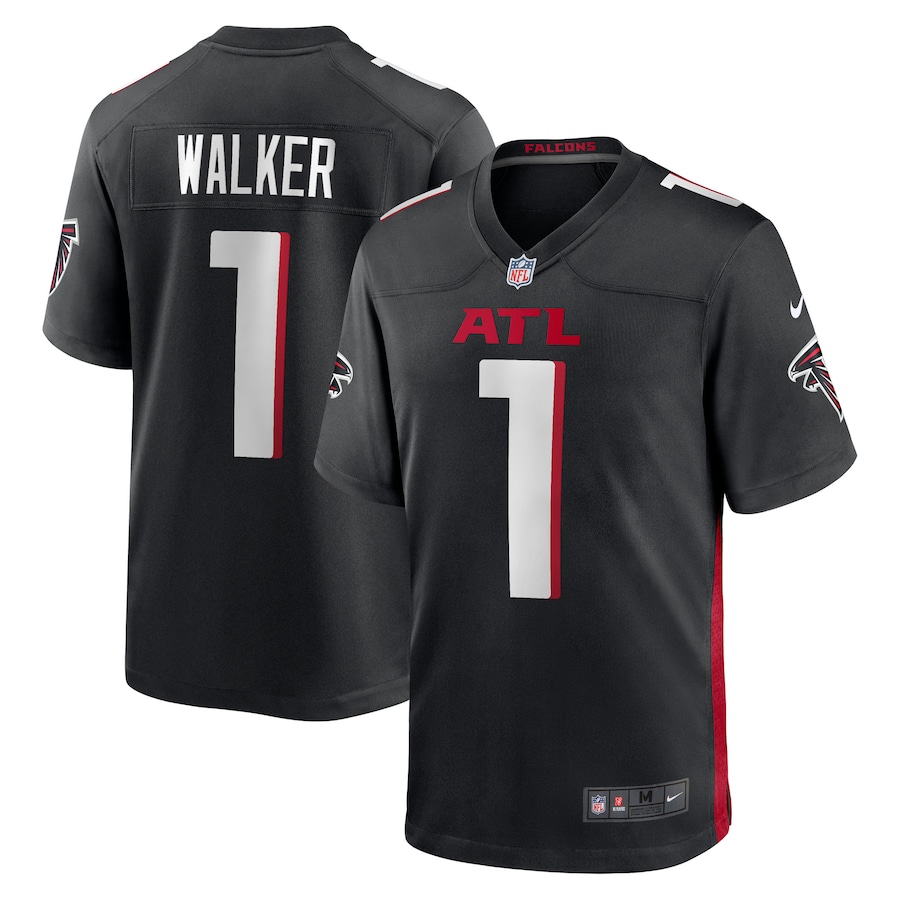 Men's Atlanta Falcons Jalon Walker Nike Black 2025 NFL Draft First Round Pick Game Jersey