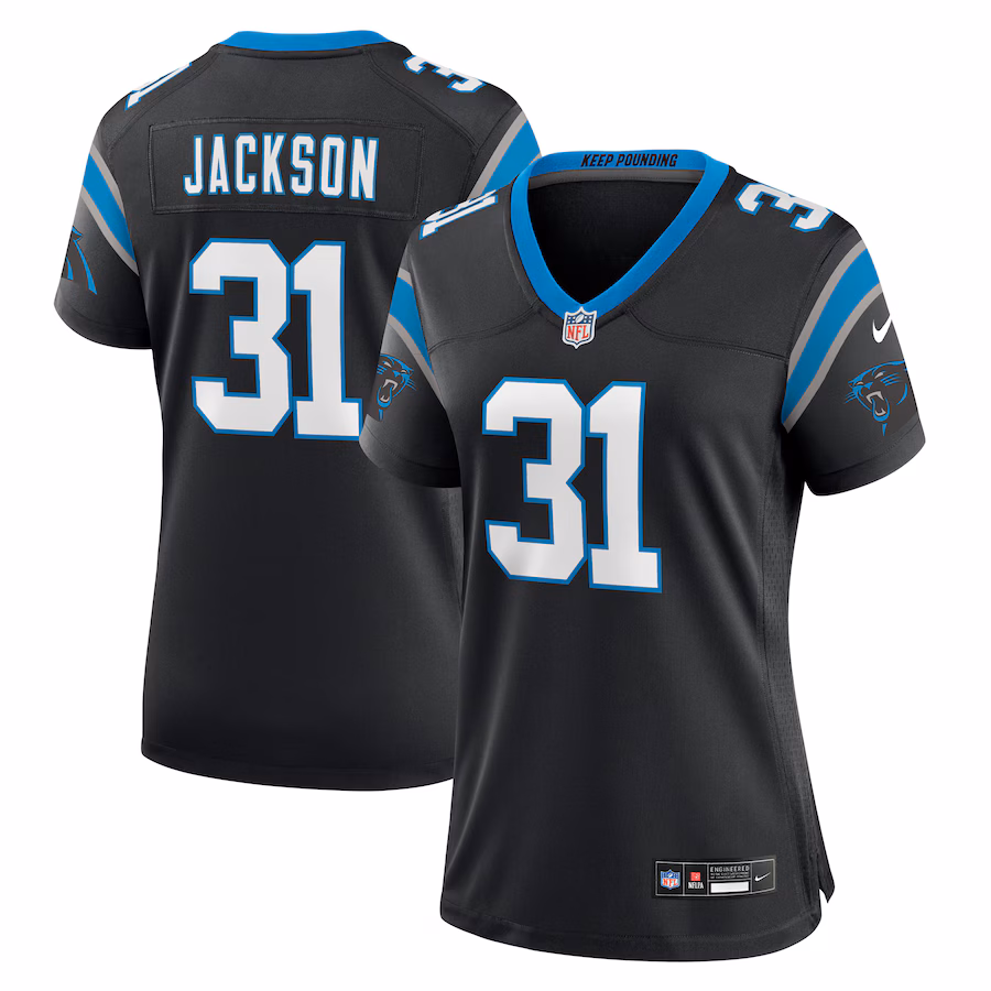 Women's Carolina Panthers Lamar Jackson Nike Black Game Jersey