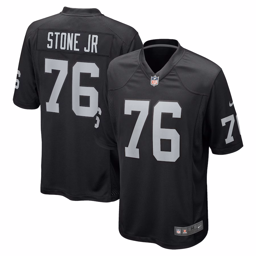 Men's Las Vegas Raiders Ron Stone Jr. Nike Black Team Game Jersey