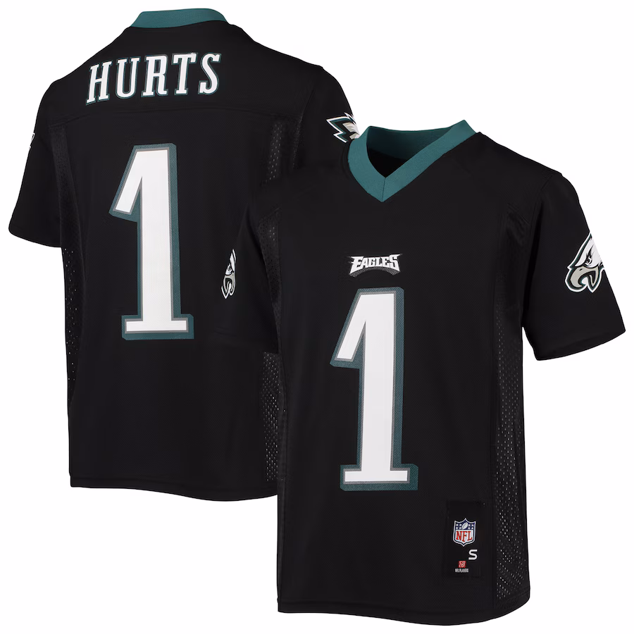 Youth Philadelphia Eagles Jalen Hurts Black Replica Player Jersey
