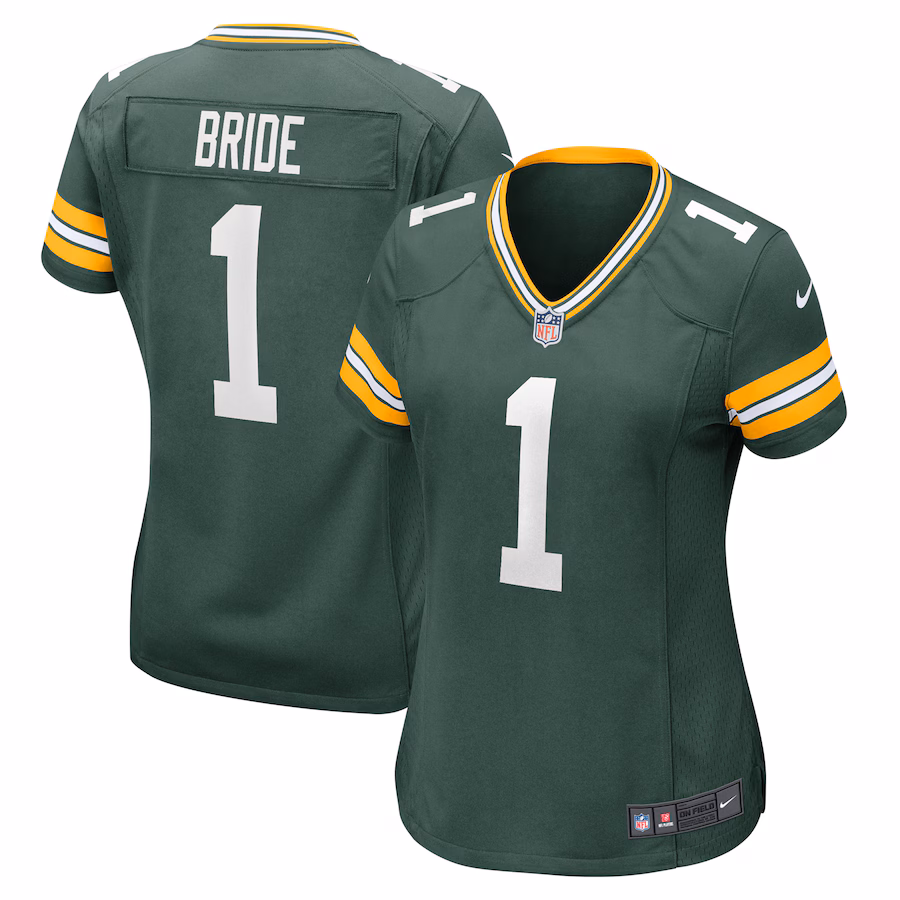 Women's Green Bay Packers Number 1 Bride Nike Green Game Jersey