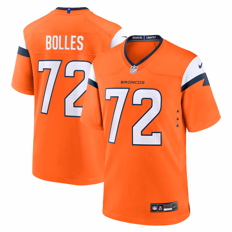 Men's Denver Broncos Garett Bolles Nike Orange Team Game Jersey