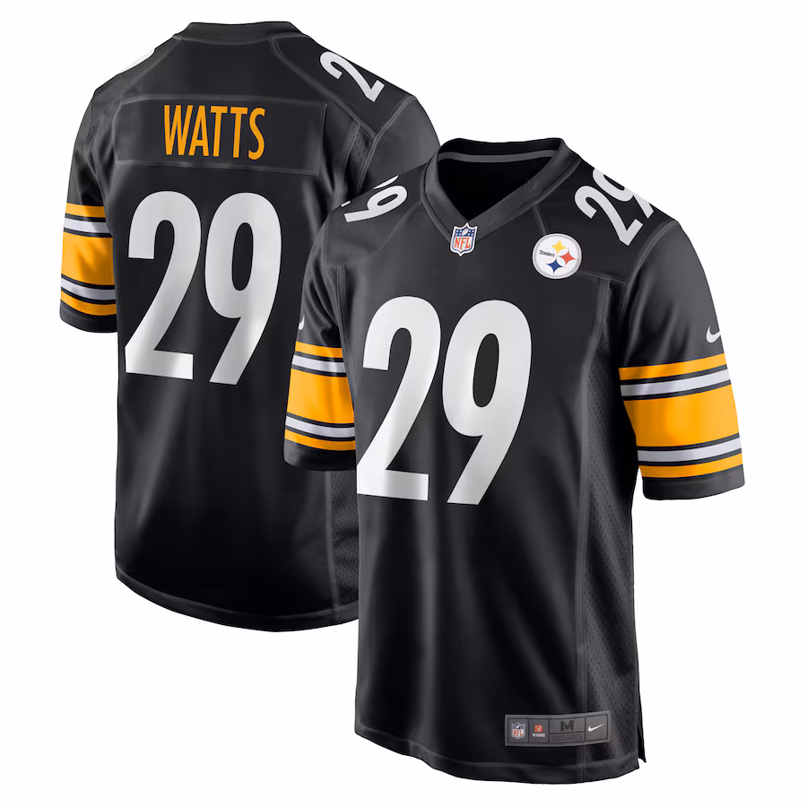 Men's Pittsburgh Steelers Ryan Watts Nike Black Game Jersey