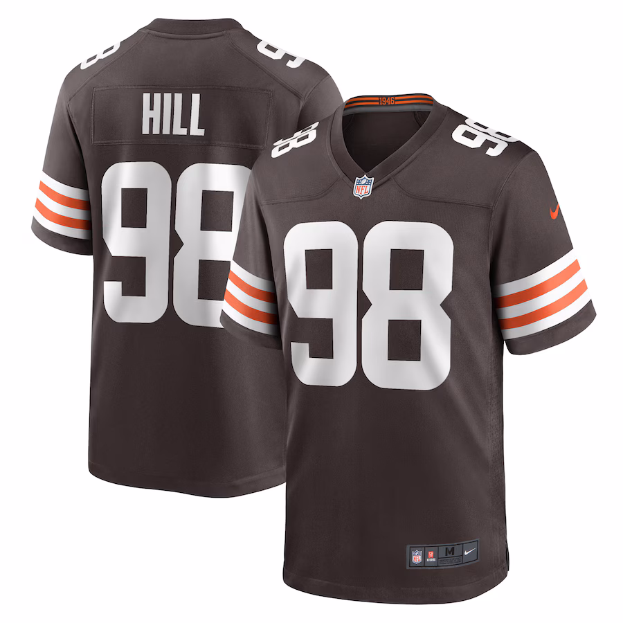 Men's Cleveland Browns Trysten Hill Nike Brown Game Jersey