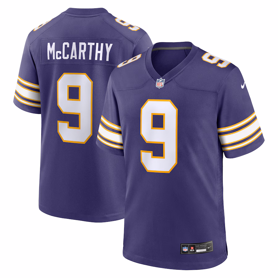 Men's Minnesota Vikings J.J. McCarthy Nike Purple 2nd Alternate Player Game Jersey