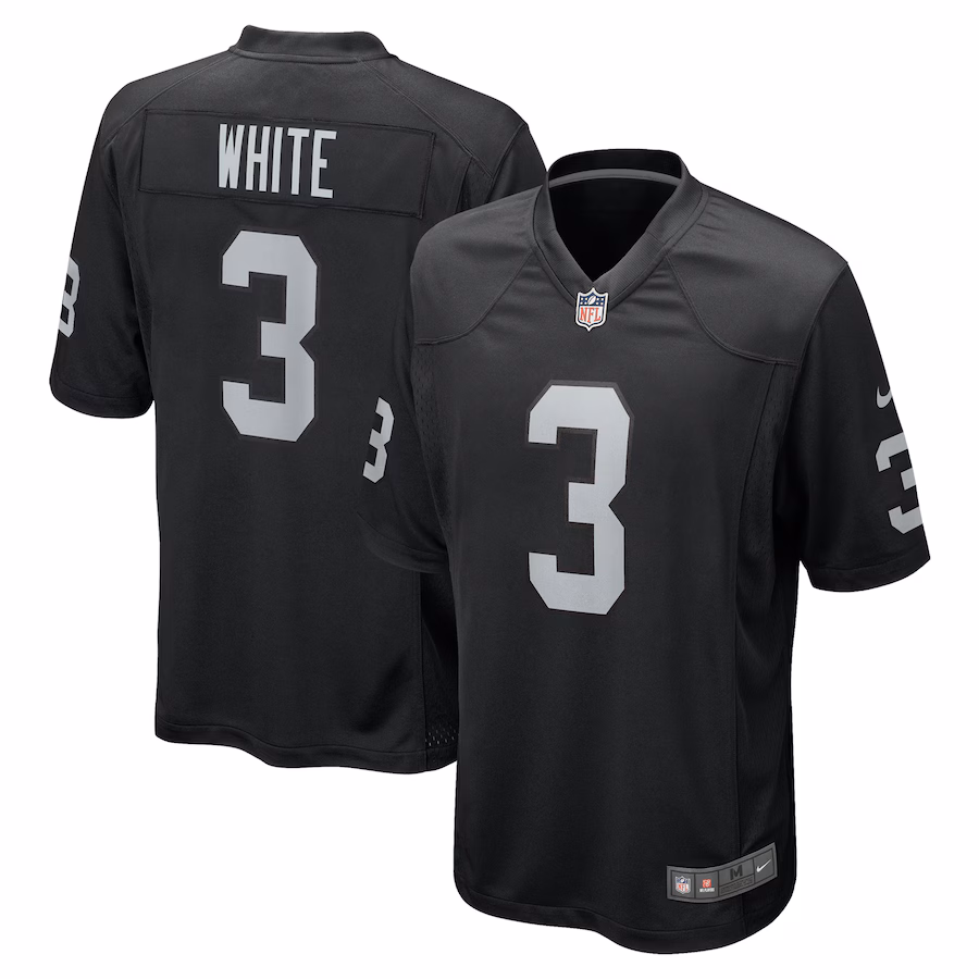 Men's Las Vegas Raiders Zamir White Nike Black Team Game Jersey