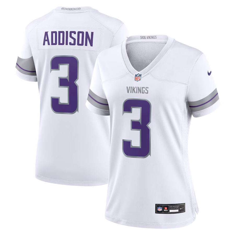 Women's Minnesota Vikings Jordan Addison Nike White Alternate Game Player Jersey