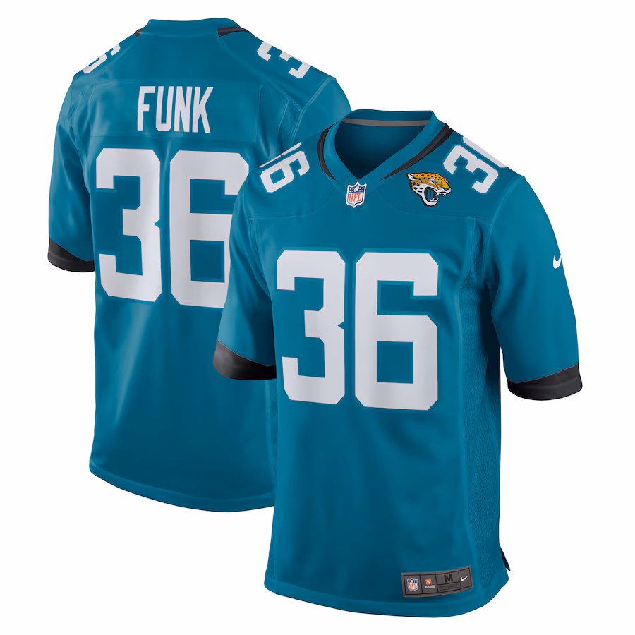 Men's Jacksonville Jaguars Jake Funk Nike Teal Team Game Jersey