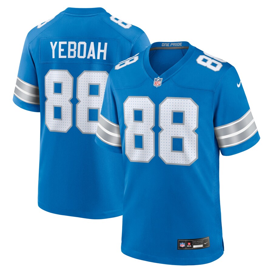 Men's Detroit Lions Kenny Yeboah Nike Blue Team Game Jersey