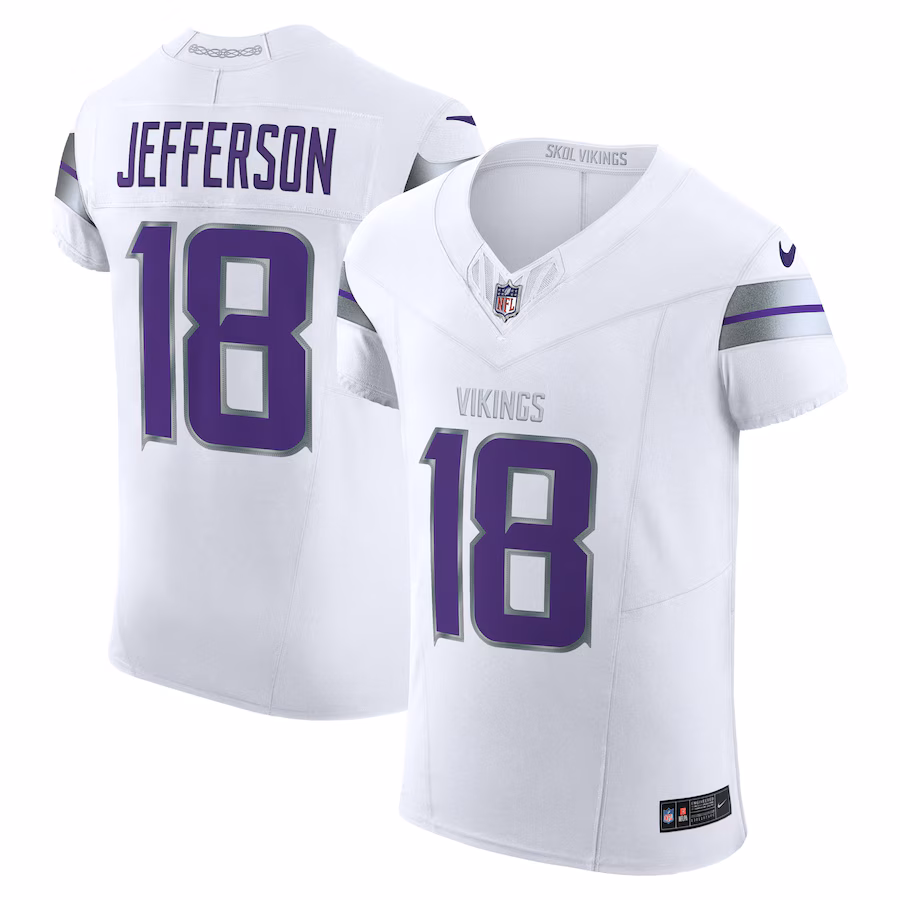Men's Minnesota Vikings Justin Jefferson Nike White Alternate Vapor F.U.S.E. Elite Player Jersey