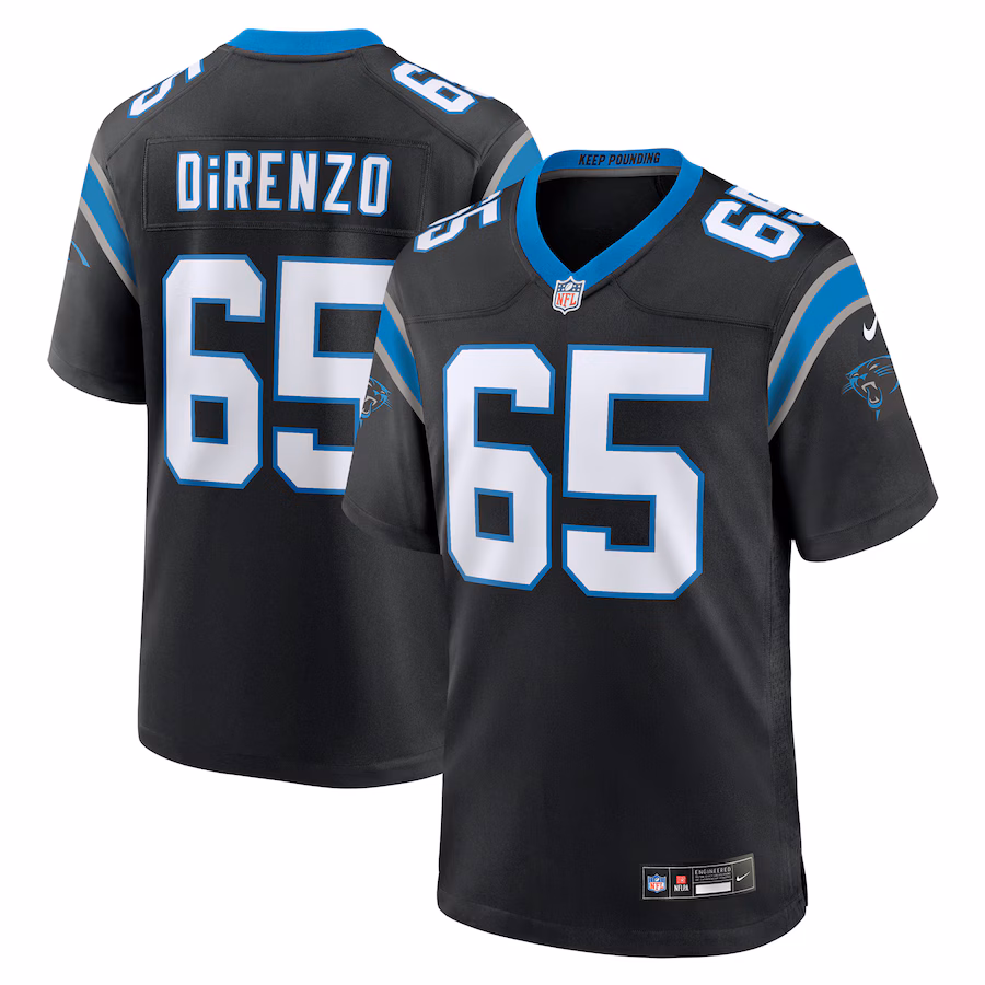 Men's Carolina Panthers J.D. DiRenzo Nike Black Game Jersey