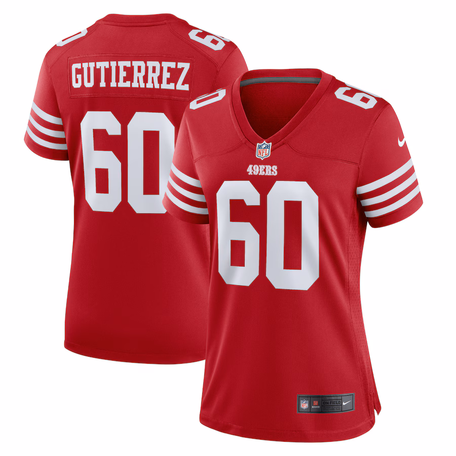 Women's San Francisco 49ers Sebastian Gutierrez Nike  Scarlet Team Game Jersey