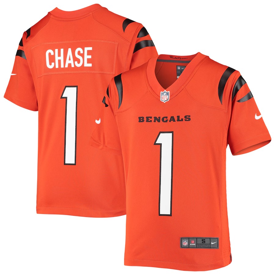 Youth Cincinnati Bengals Ja'Marr Chase Nike Orange Game Jersey