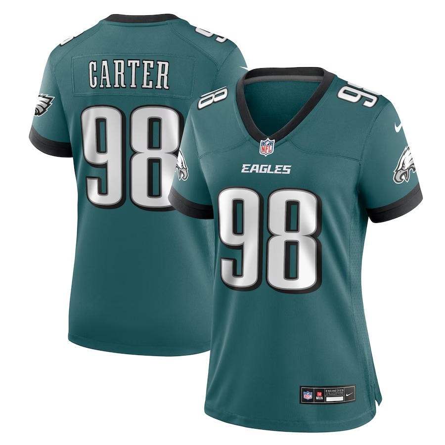 Women's Philadelphia Eagles Jalen Carter Nike Midnight Green Team Game Jersey