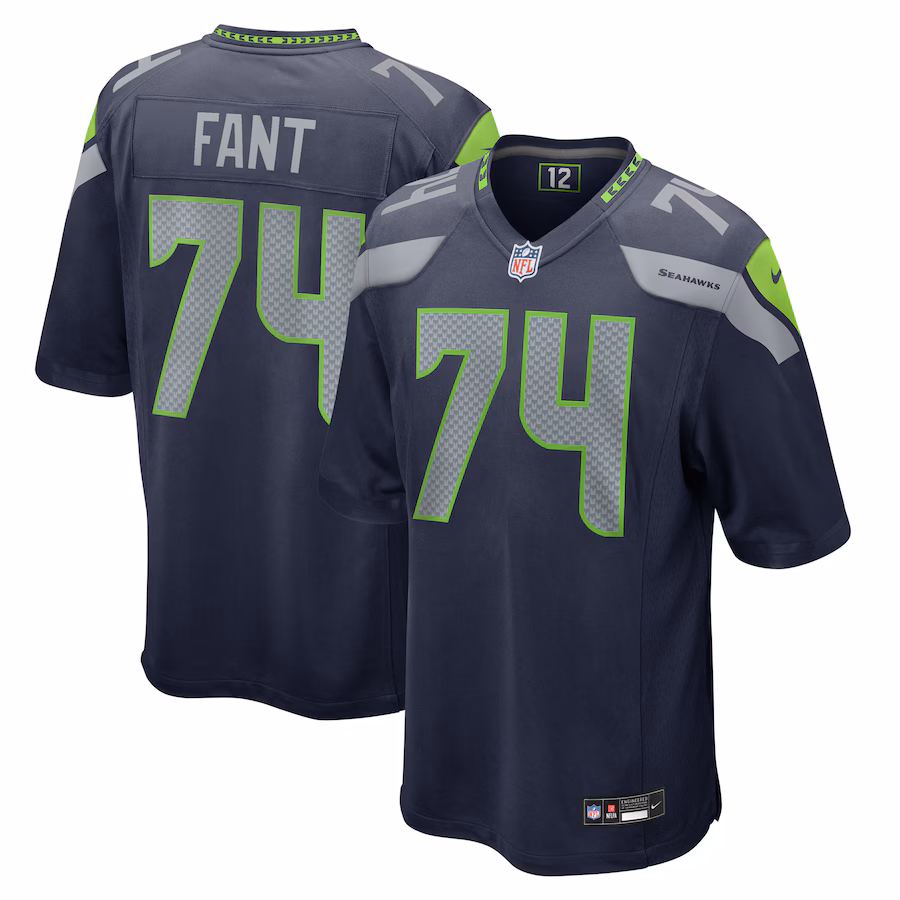 Men's Seattle Seahawks George Fant Nike College Navy Game Jersey