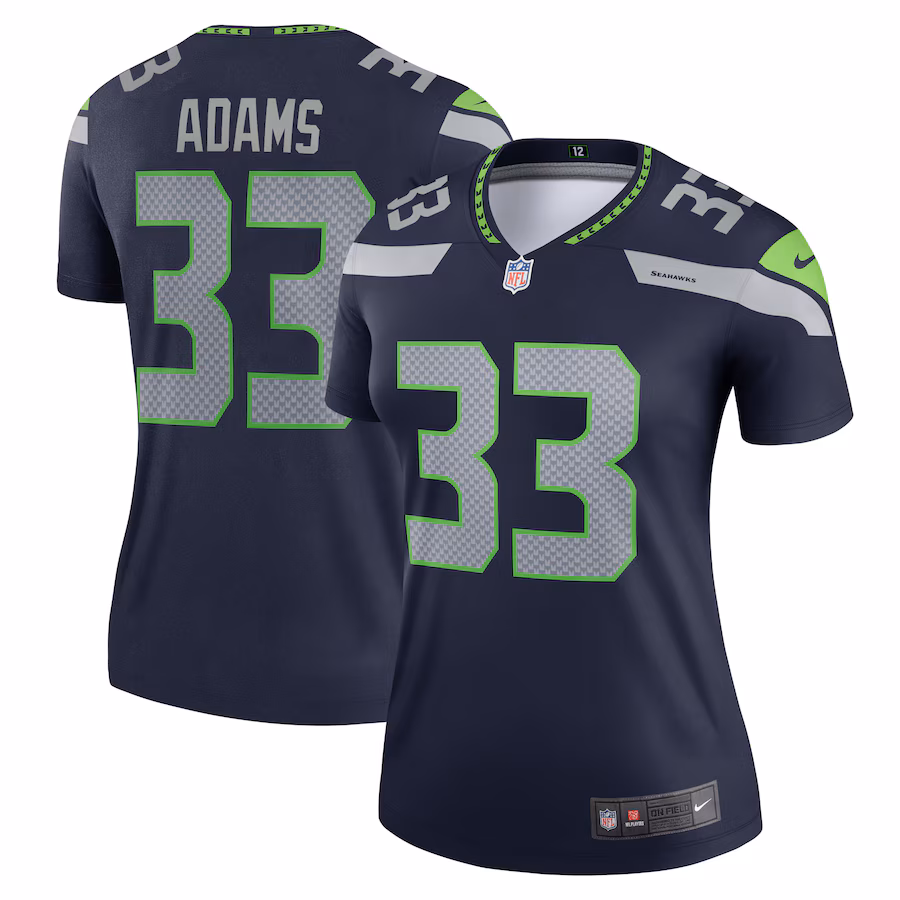 Women's Seattle Seahawks Jamal Adams Nike Navy Legend Player Performance Top