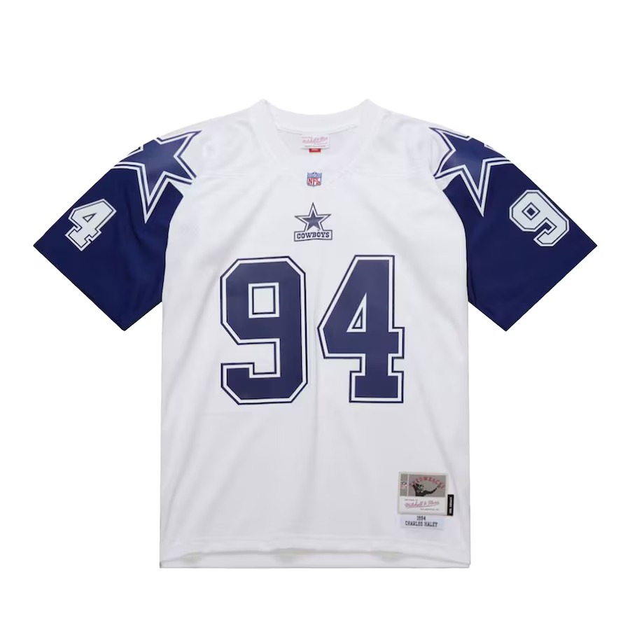 Men's Dallas Cowboys Charles Haley Mitchell & Ness White 1994 Alternate Legacy Replica Jersey