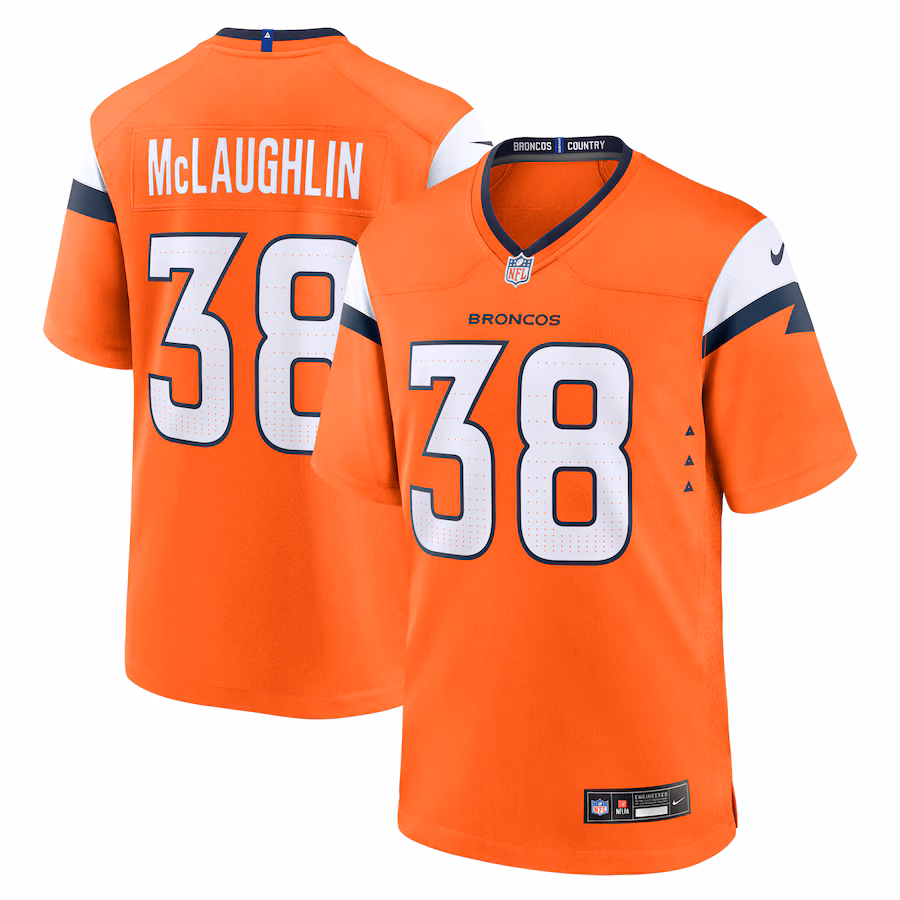 Men's Denver Broncos Jaleel McLaughlin Nike Orange Team Game Jersey