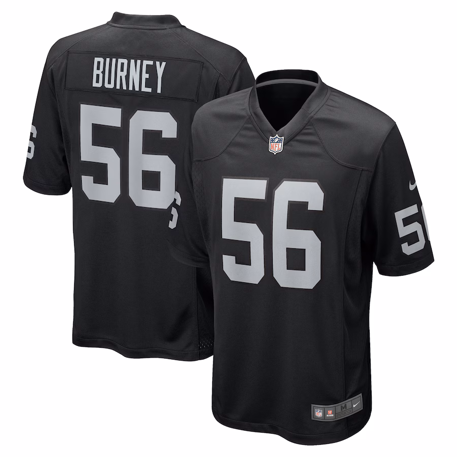 Men's Las Vegas Raiders Amari Burney Nike Black Team Game Jersey