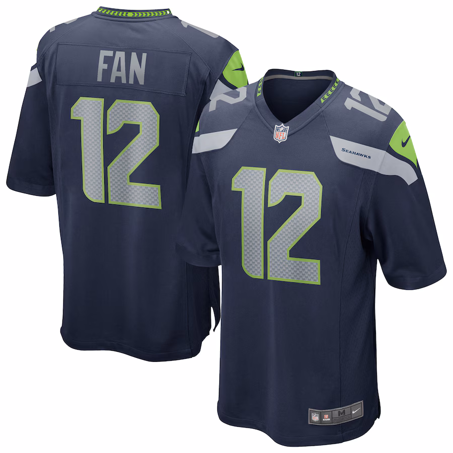 Men's Seattle Seahawks 12s Nike College Navy Team Game Jersey