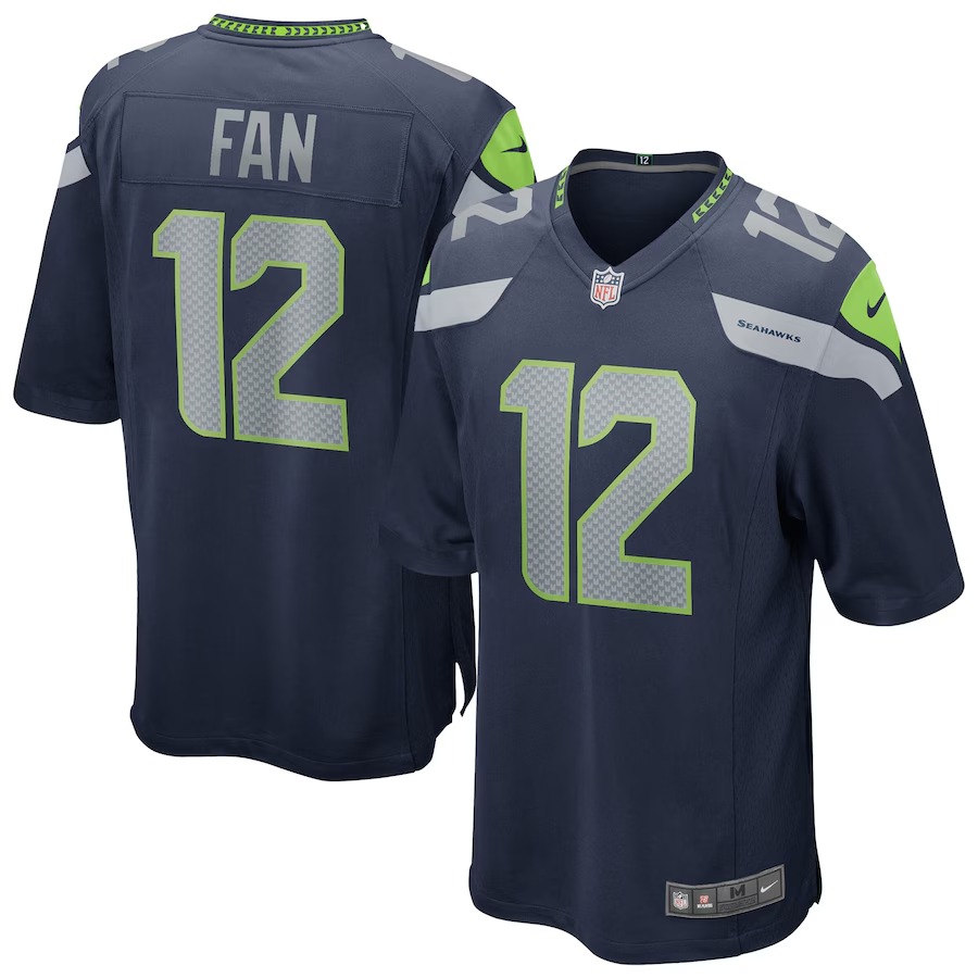 Men's Seattle Seahawks 12s Nike College Navy Team Game Jersey