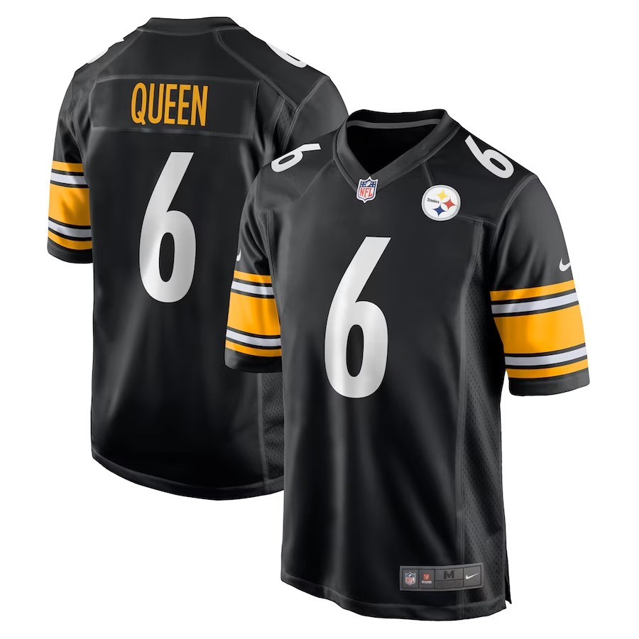 Men's Pittsburgh Steelers Patrick Queen Nike Black Game Jersey