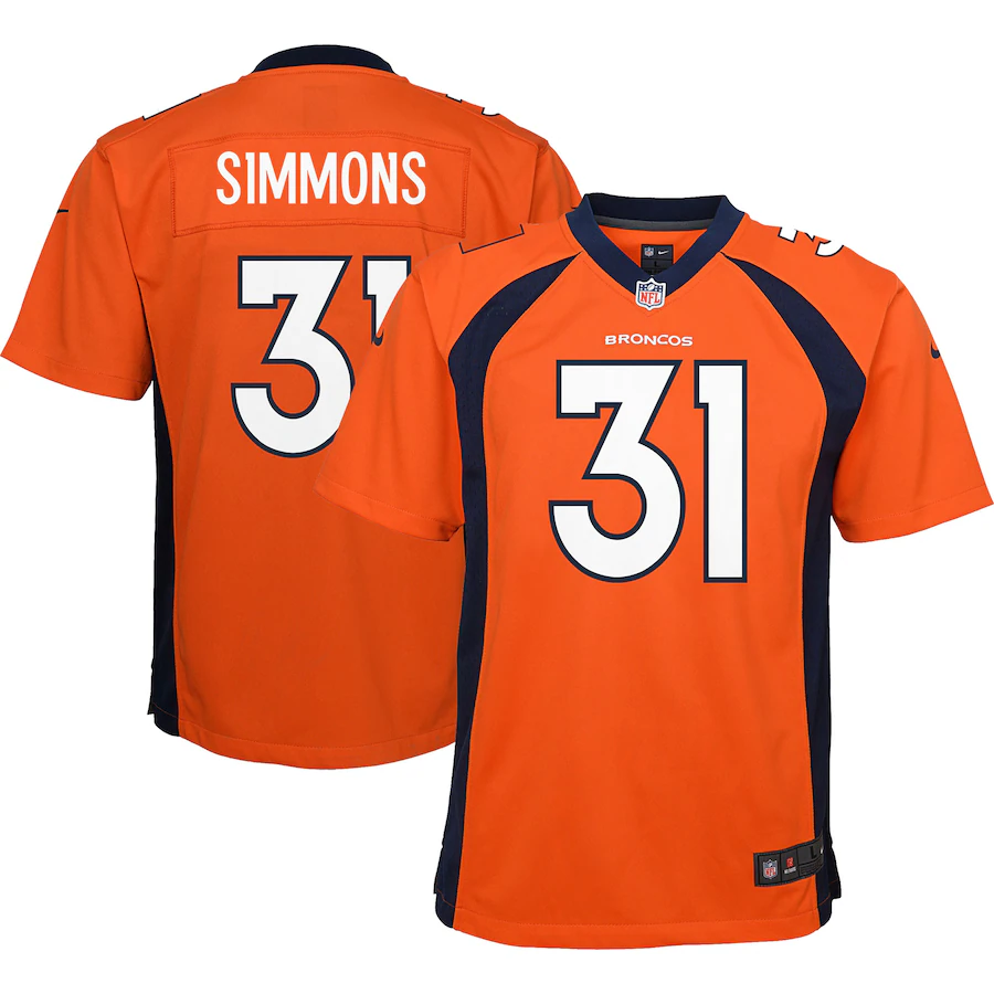 Youth Denver Broncos Justin Simmons Nike Orange Game Jersey