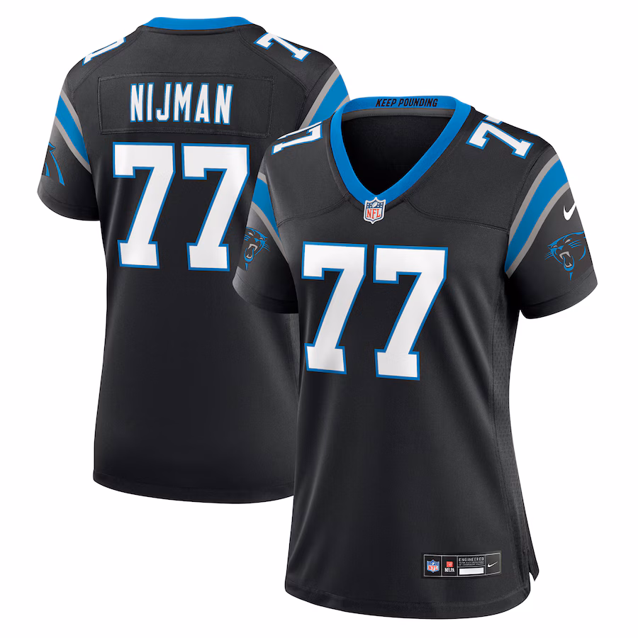 Women's Carolina Panthers Yosh Nijman Nike Black Game Jersey