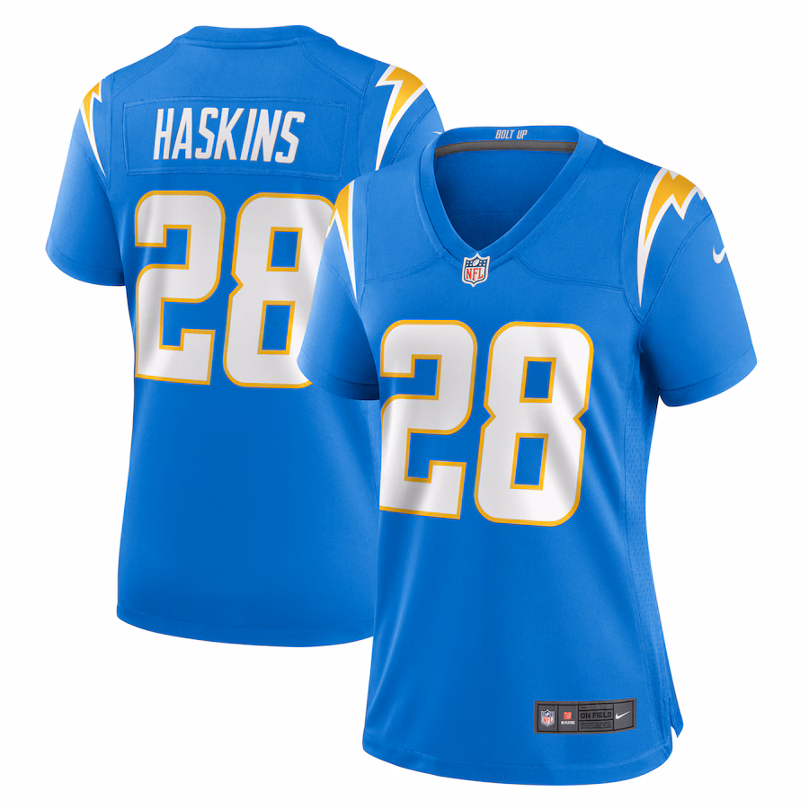 Women's Los Angeles Chargers Hassan Haskins Nike Powder Blue Game Jersey