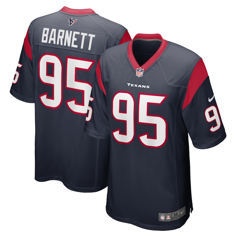 Men's Houston Texans Derek Barnett Nike Navy Game Jersey